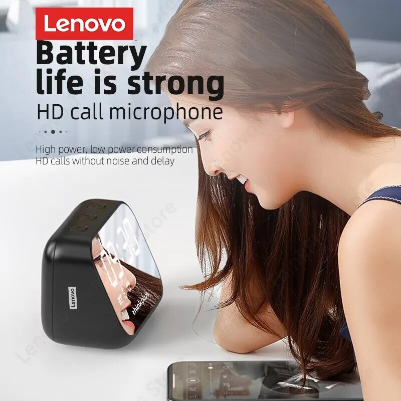 Lenovo TS13 Wireless BT Speaker Portable Subwoofer Stereo Player 9D Surround LED Digital Smart Alarm Clock Mirror Design Speaker. 