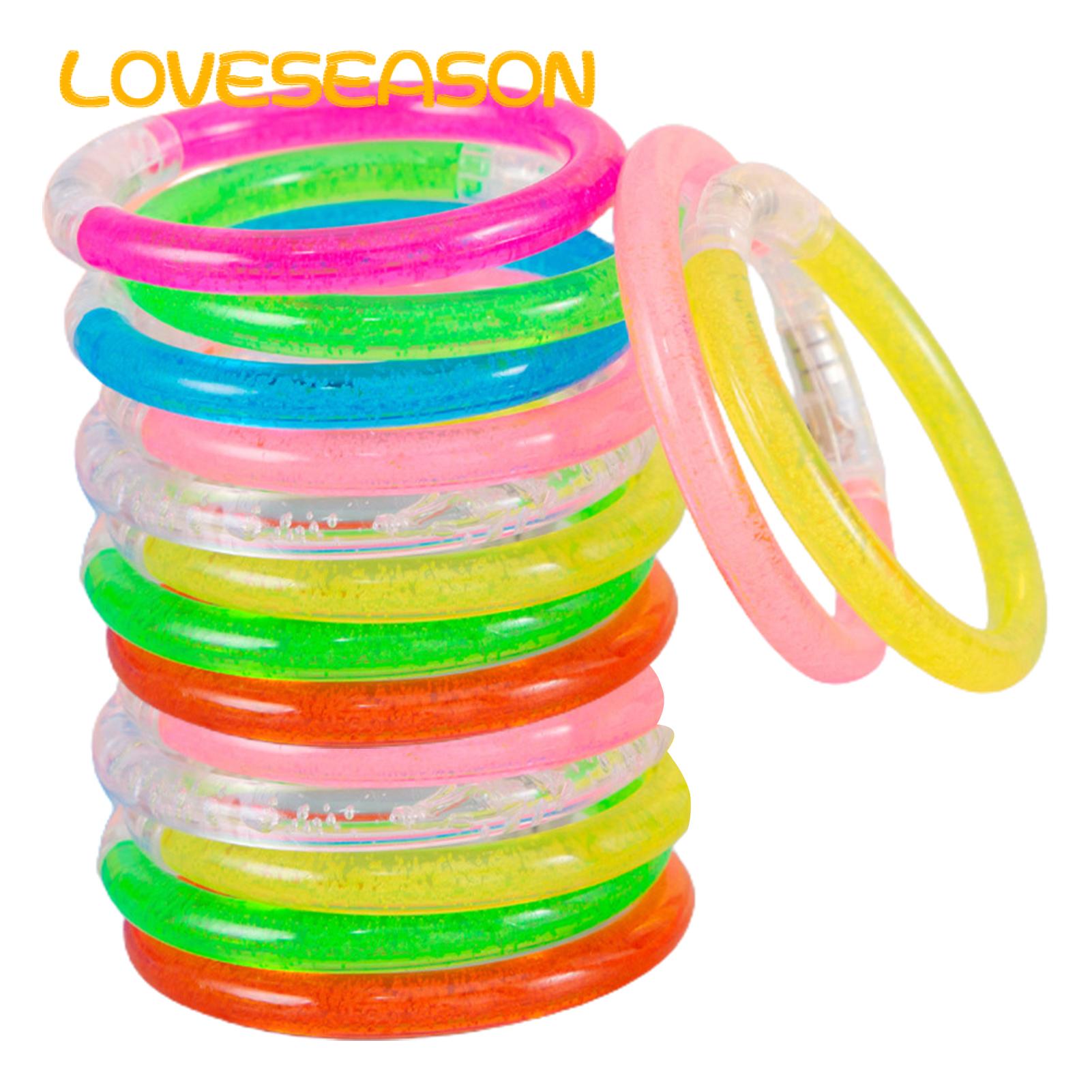 Lighted Bre 15pcs Led Luminous Bre Glows in Dark On/off Switch 8-12h Glowing Bangle Flashing Led Arm Band Buyers' Favorite Light-up Wristband. 