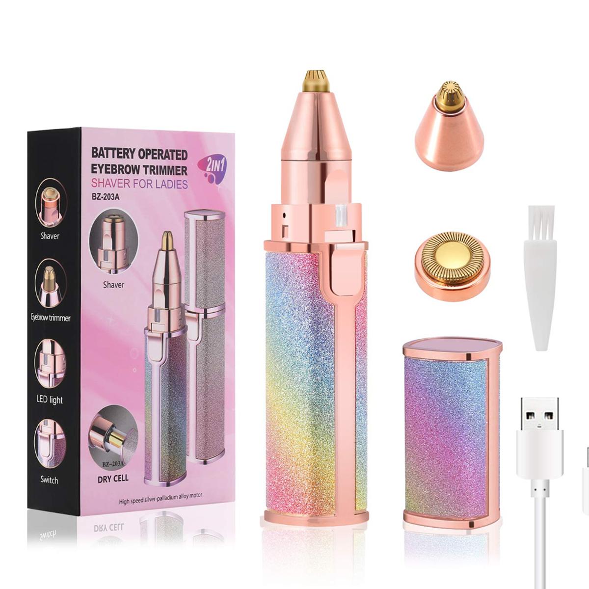 2-in-1 Lady Shaver Flawless Eyebrow Trimmer. 