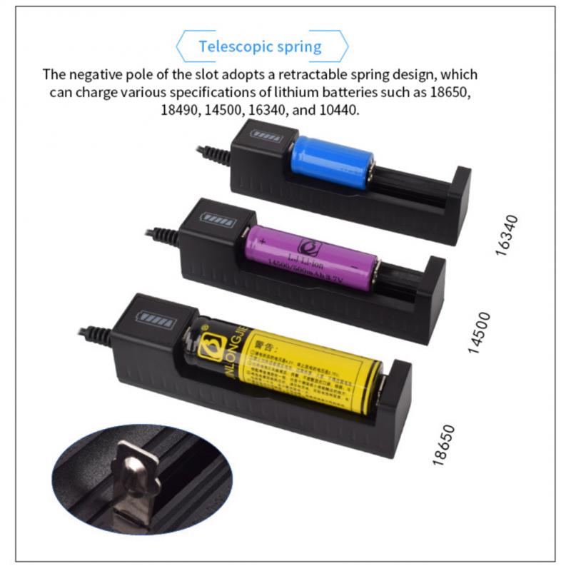 1Pc 18650 Battery Charger USB Battery Adapter / LED Smart Chargering For Rechargeable Batteries. 
