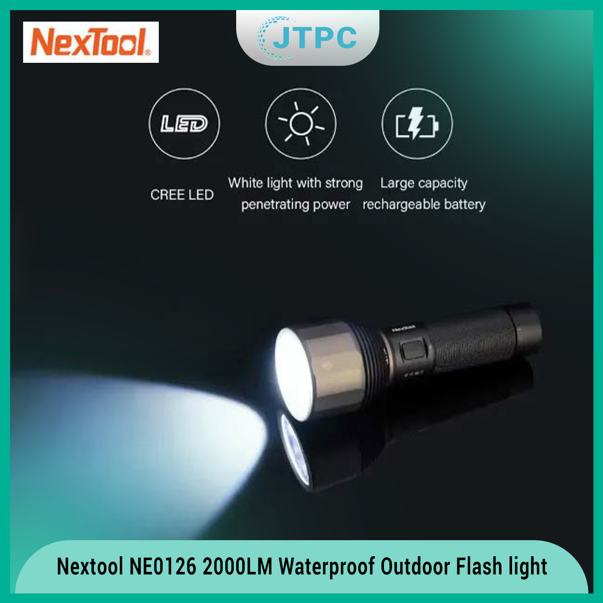 Xiaomi NE0126 Nextool 2000LM Super Bright 5-Mode Rechargeable LED Torch IPX7 Waterproof Outdoor Flash light With Type-C Charging Port. 