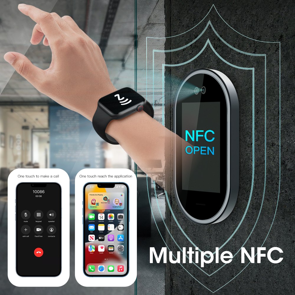 Microwear W28 Pro + Smart Watch 8 Men Women Passlock Strap Lock Always On Display Bluetooth Calls NFC Series 8 Smartwatch. 