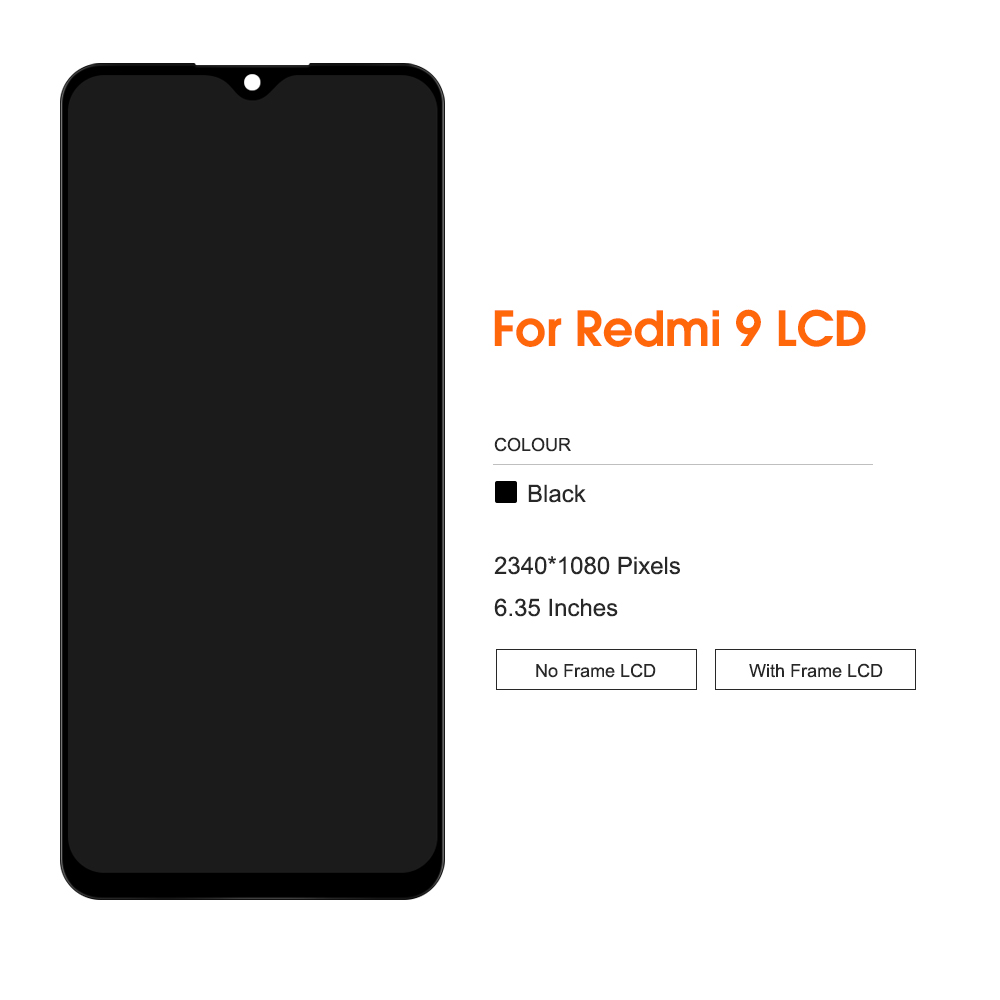 LCD With Frame For Xiaomi Redmi 9 Display Touch Screen Digitizer Assembly Replacement Parts M2004J19G M2004J19C. 
