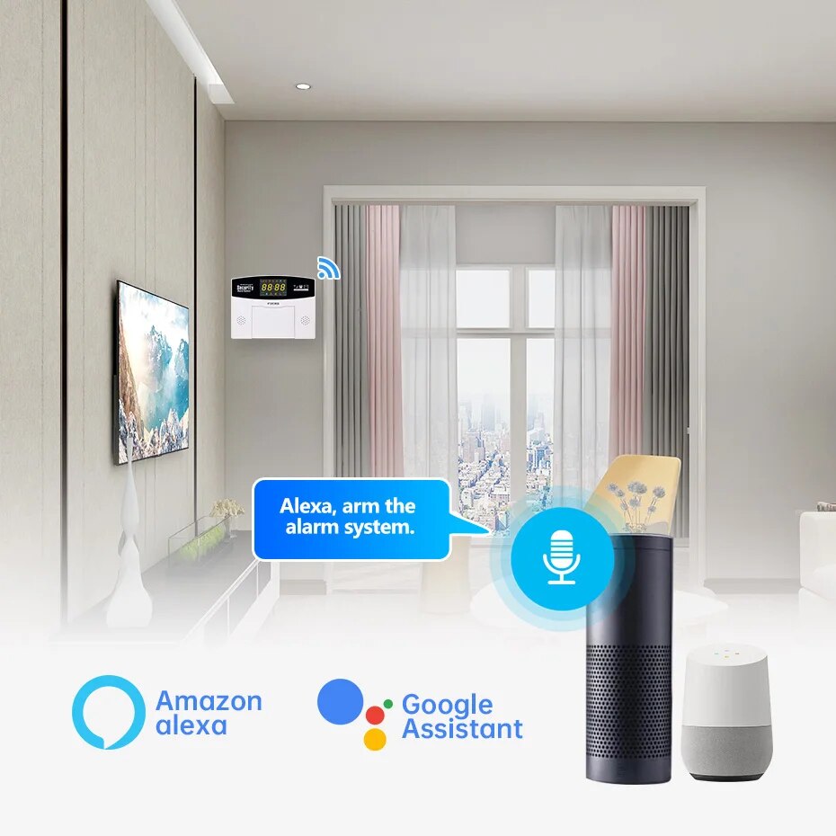 FUERS Tuya WiFi GSM Home Security Alarm System Smart Home Wifi Home Alarm System Motion sensor smart life. 