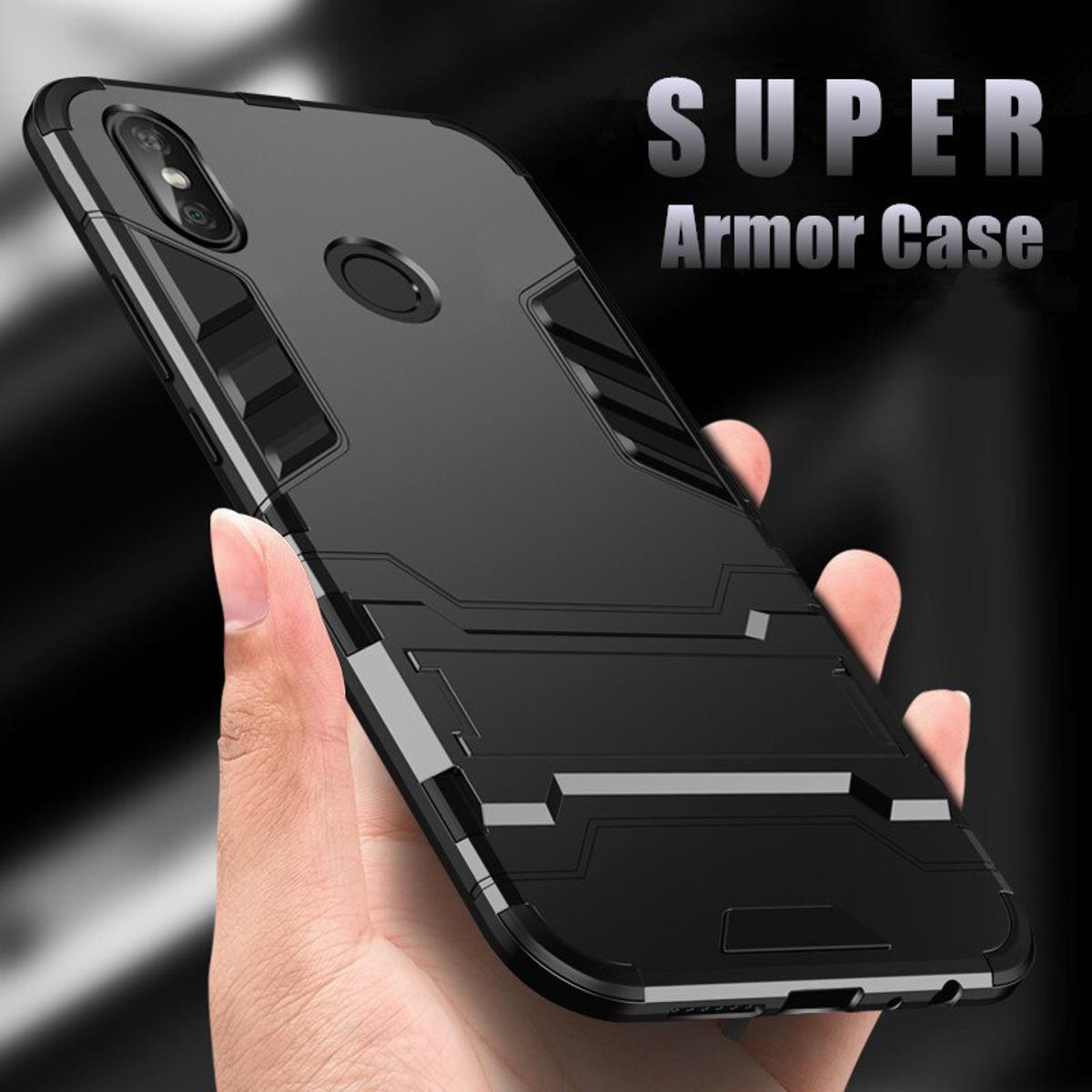 For Xiaomi Redmi Note 5 /note 5 pro Iron Man Stand Cover Hard Armor and Soft Silicone TPU Frame Phone Case