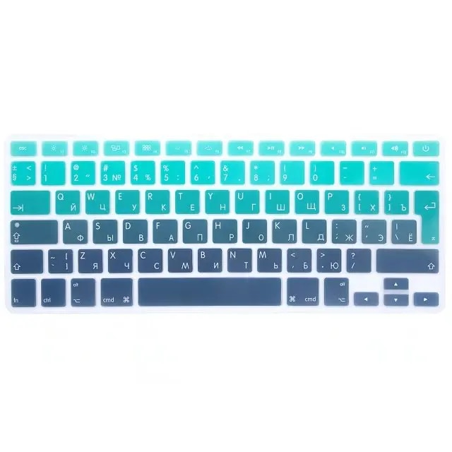 【Daily Necessities For Anyone Store】EU/UK Russian Gradient Colors Keyboard Cover Stickers Protector for MacBook A1278 A1425 A1466 A1398 A1286. 