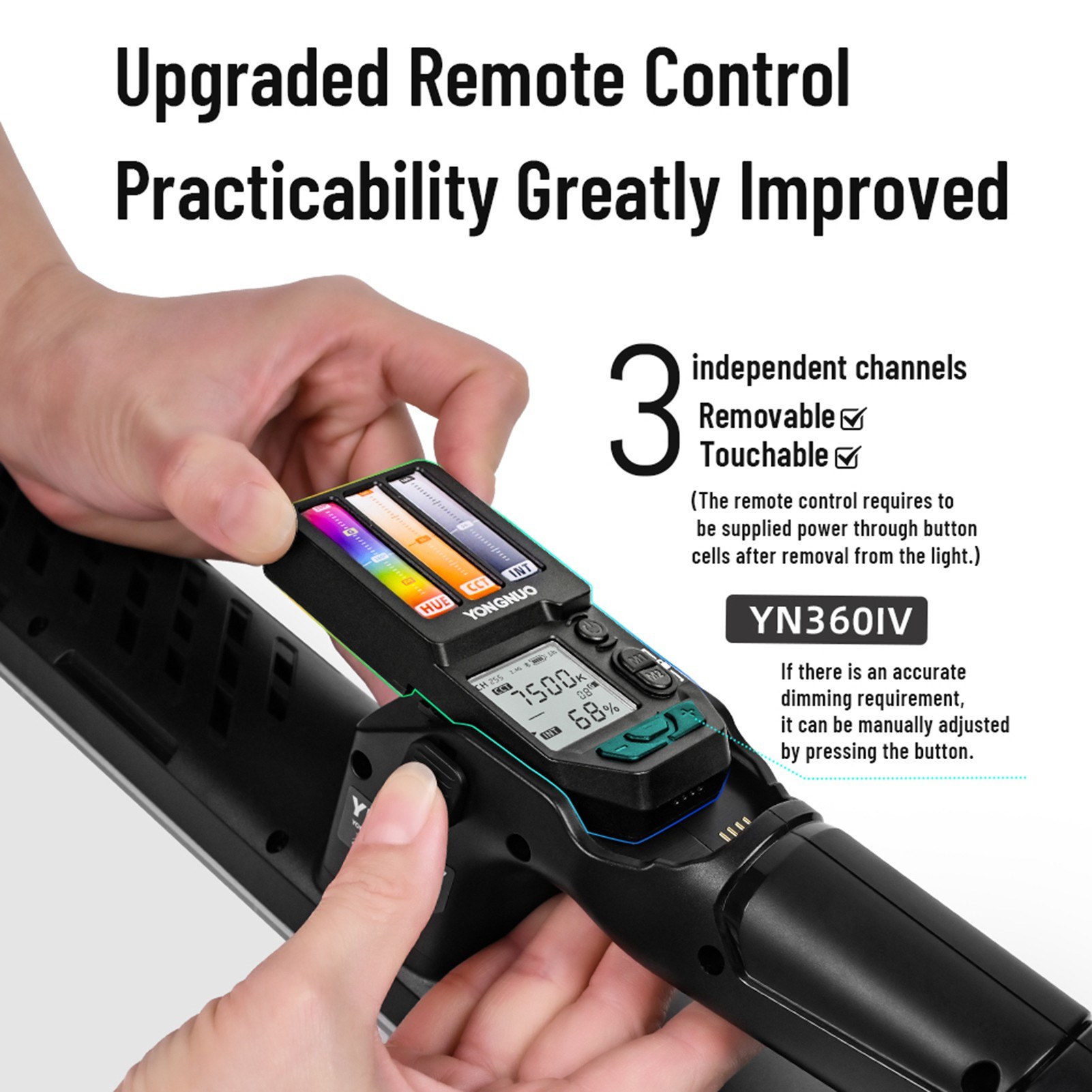 YONGNUO YN360IV Handheld RGB Video Light LED Fill Light Stick - black. 