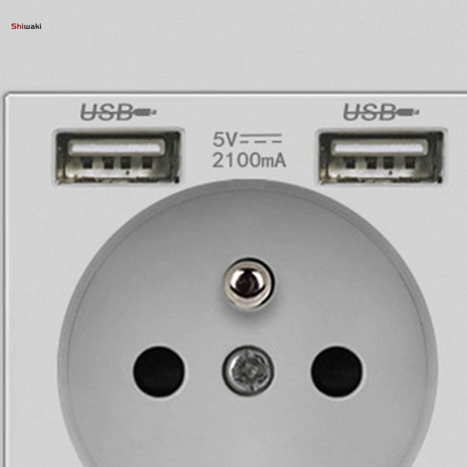 EU Power Socket With USB Home Wall Dual Plug 5A. 
