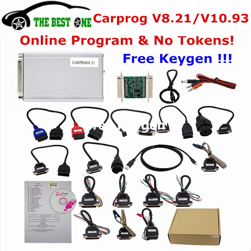 Free Keygen Online Carprog V8.21 V10.93 Full Set Auto Repair Tool Car Prog 8.21 10.93 Airbag Reset/Radio Code/ECU Programmer. 
