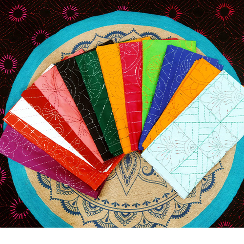Combo Pack of 6 Pieces Big Size Baby Nokshi Katha - Multicolor
