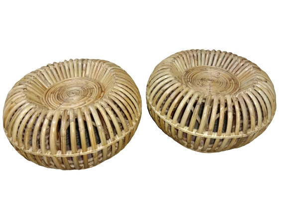 Rattan Pumpkin Large Mora - 2× Pcs Together  Mora - Cane And Craft Design Mura. 
