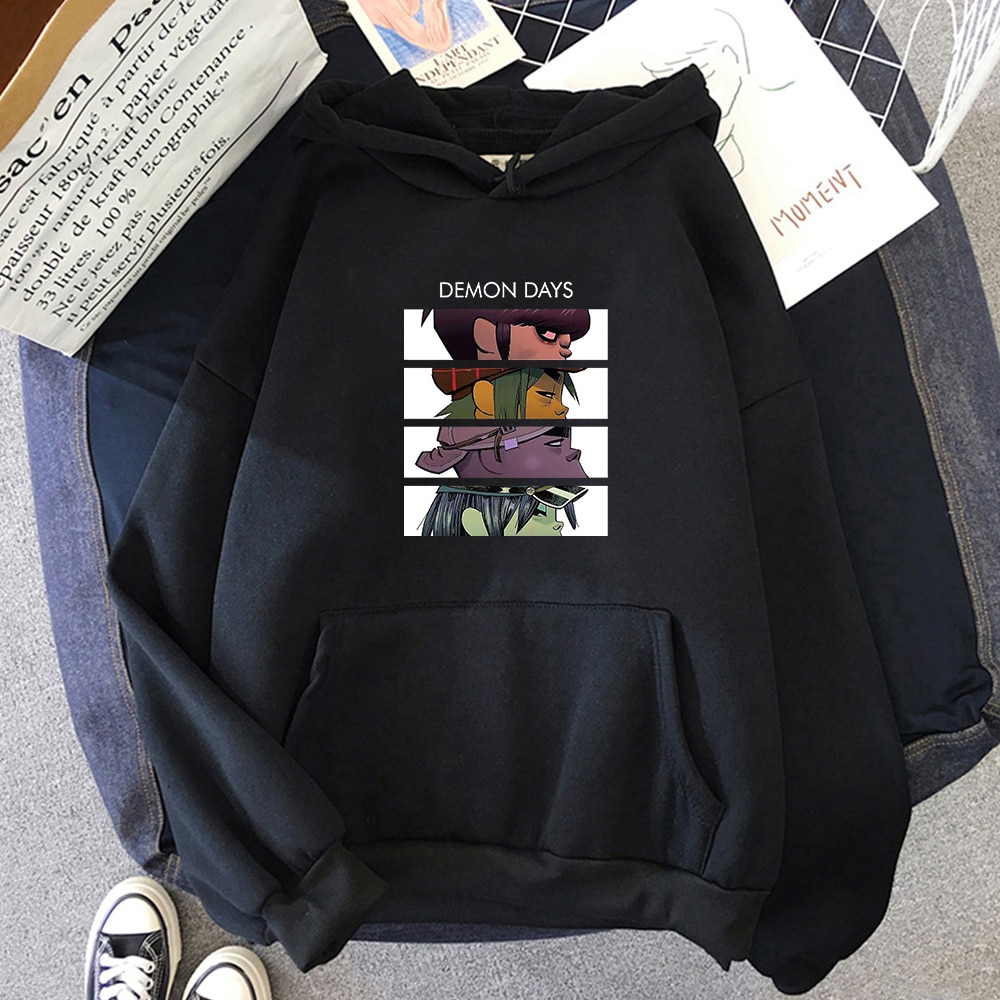 Spring Music Gorillaz Hoodie Tops women's Streetwear -hop Clothes Costumes Men Hoodies Oversize Sweatshirts Hat Clothing Tops. 