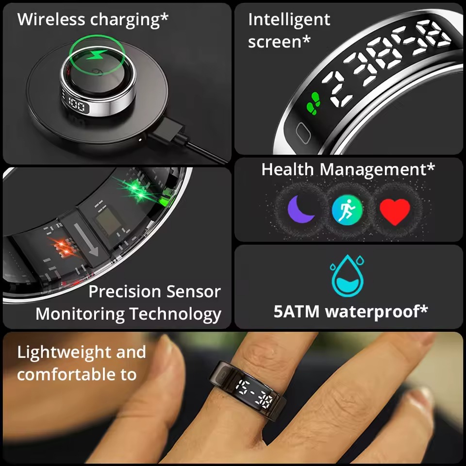 Colmi R12 Smart Ring with Digital Display 5ATM Waterproof Fitness & Activity Tracker Smart Ring. 