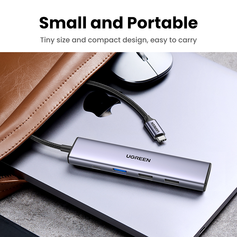 UGREEN Revodok 5-in-1 USB-C Hub with 4K HDMI, 100W PD, 3 USB-A Data Ports, USB C Hub Multiport Adapter for MacBook Pro/Air, iPad Pro, iMac, Surface, XPS, Thinkpad, Galaxy. 