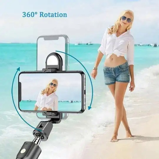 6 In 1 Wireless Bluetooth Selfie Stick Tripod Mobile Phone Self-timer Beauty Fill Light Short Video Live Desktop Tripod Lengthen. 