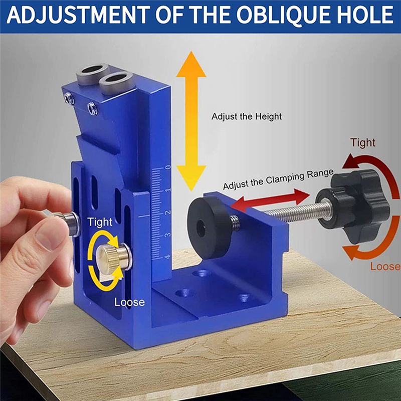 Pocket Hole Jig Kit Replacement Accessories 15° Angled Woodworking Holes Locator, Drill Guide Jig Set W/2 Drill Bits for Carpentry. 