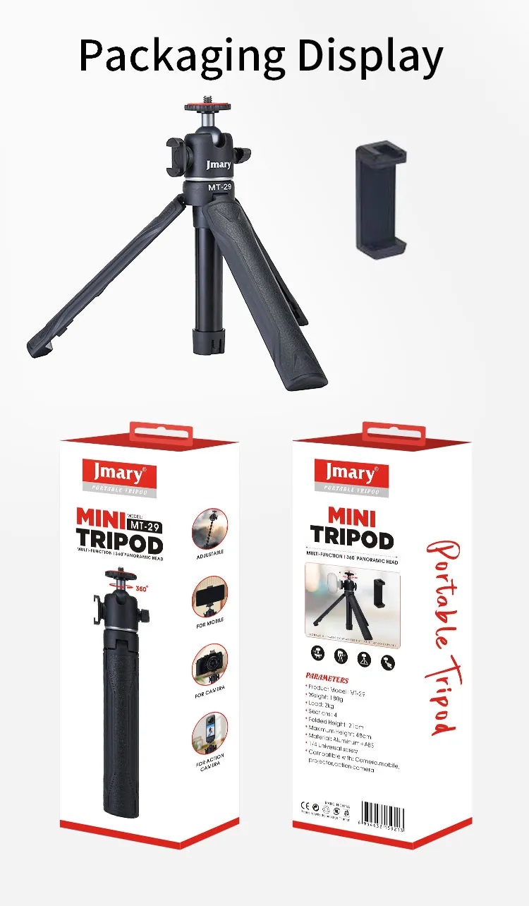 Jmary MT29 Desktop Extension Tripod Multifunction Interface universal Compatibility - Black. 