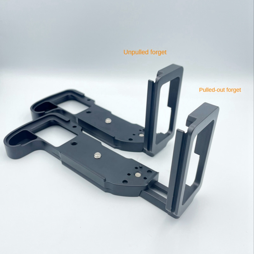 Quick Release Plate L Bracket Camera Grip Bracket Camera Grip for Fuji Fujifilm X-H1 Camera Hand Grip Base Holder Pull-Out Version Silver. 