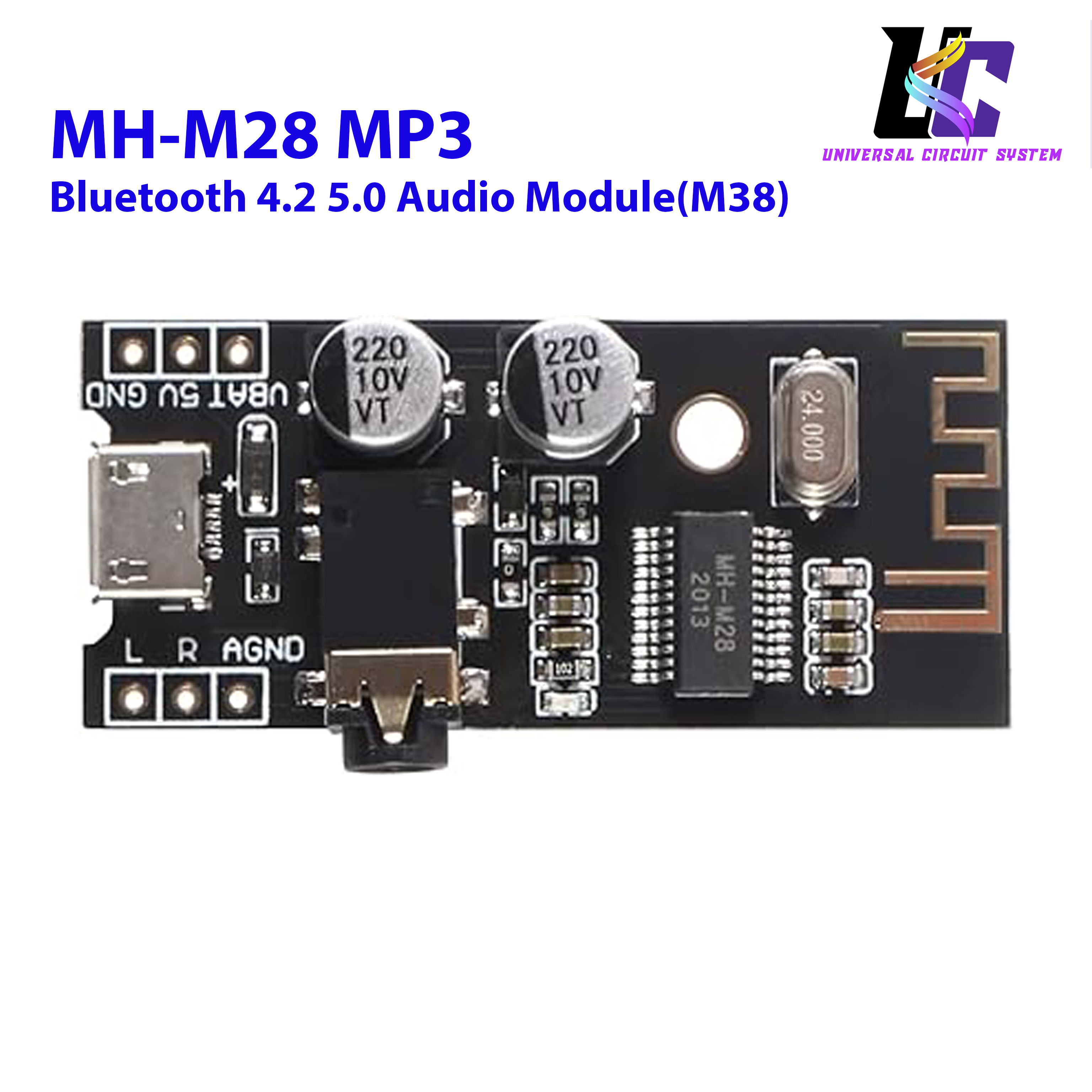 MH-M18/M28/M38 MP3 Decoder Board Bluetooth 4.2 5.0 Audio Module MP3 Receiver Board Wireless Stereo Sound Module (M38)