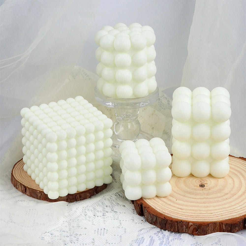 3D Bubble Rubik's Geometric Cube Diamond Shaped Silicone Candle Molds Poly-shaped DIY Soap Making Chocolate Plaster Epoxy Resin. 