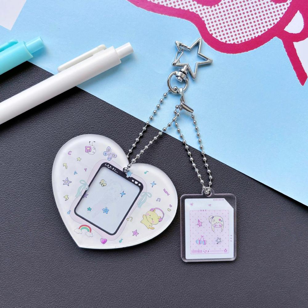 lightweight Photo keychain stylish transparent diy accessory Keychain holder diy compact-size Key chain charm for gifts kpop. 