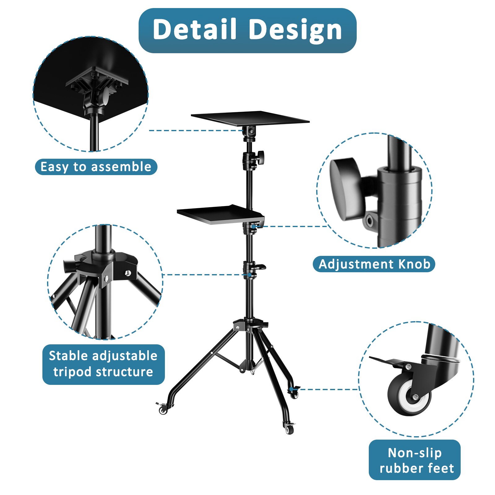 HXSJ Projector Tripod Stand-Laptop Tripod Adjustable Height DJ Mixer Standing Table Outdoor Computer Desk Stand for Stage orStudio. 