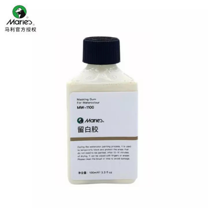 Marie's Masking Fluid Gum for water color 100ml | Can also be used for ink and other types of water-based colours. 