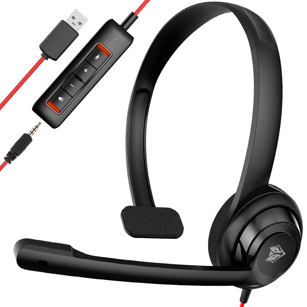 NUBWO HW02 Noise Cancelling Computer Headset With Microphone Black
