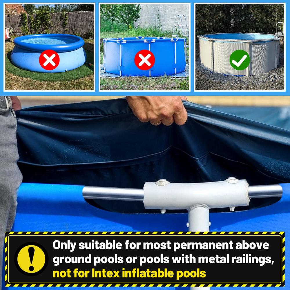 24 Pack Winter Pool Cover Clips for Above Ground Pools- 2 Shapes Pool Clips Pool Cover Clamps 4.7 inch Pool Wind Guard Clips Pool Black Securing Cover Clip for Swimming Pool with Metal Railing. 