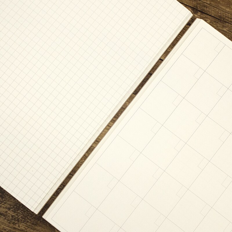 【happy one】Kraft cover Notebook Grid Paper KraftBlank Graph 5mm Monthly Plan Plan 32 Sheets A5(null). 