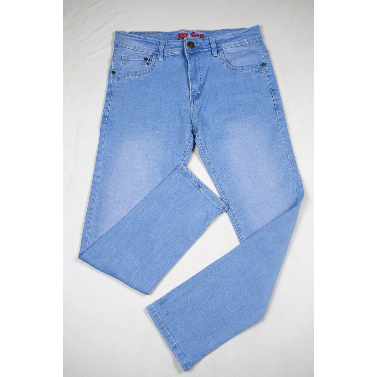 Sky Blue White Stitch Jeans For Men 