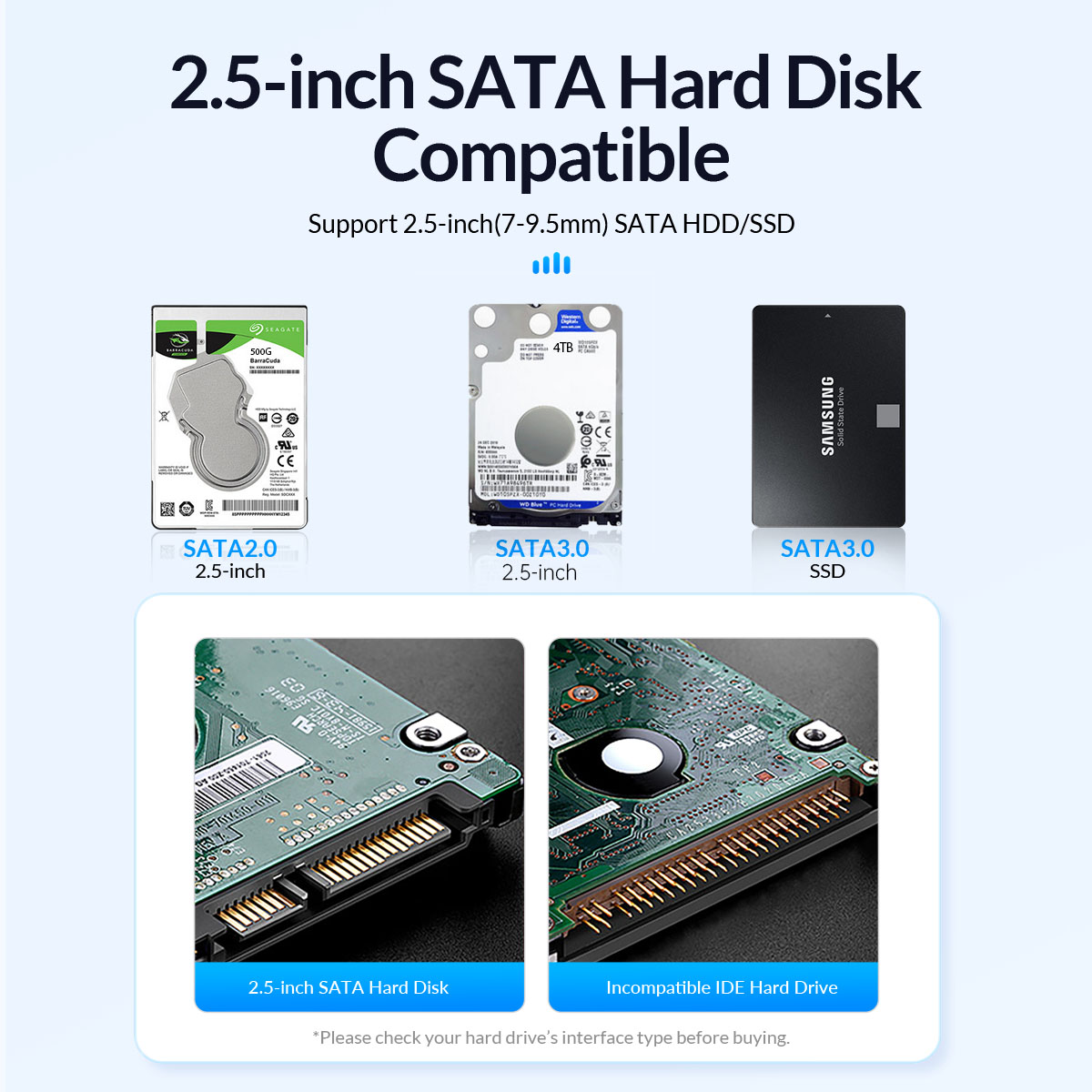 Orico 2520U3 2.5 inch USB 3.0 SATA HDD & SSD Enclosure. 