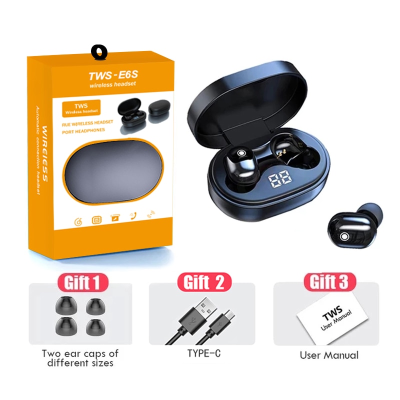 【3C VictoryEagle】CENYAY E6Pro TWS 5.2 Wireless Headphone Fone Stereo Sports Waterproof Earbuds Headset with Microphone NEW