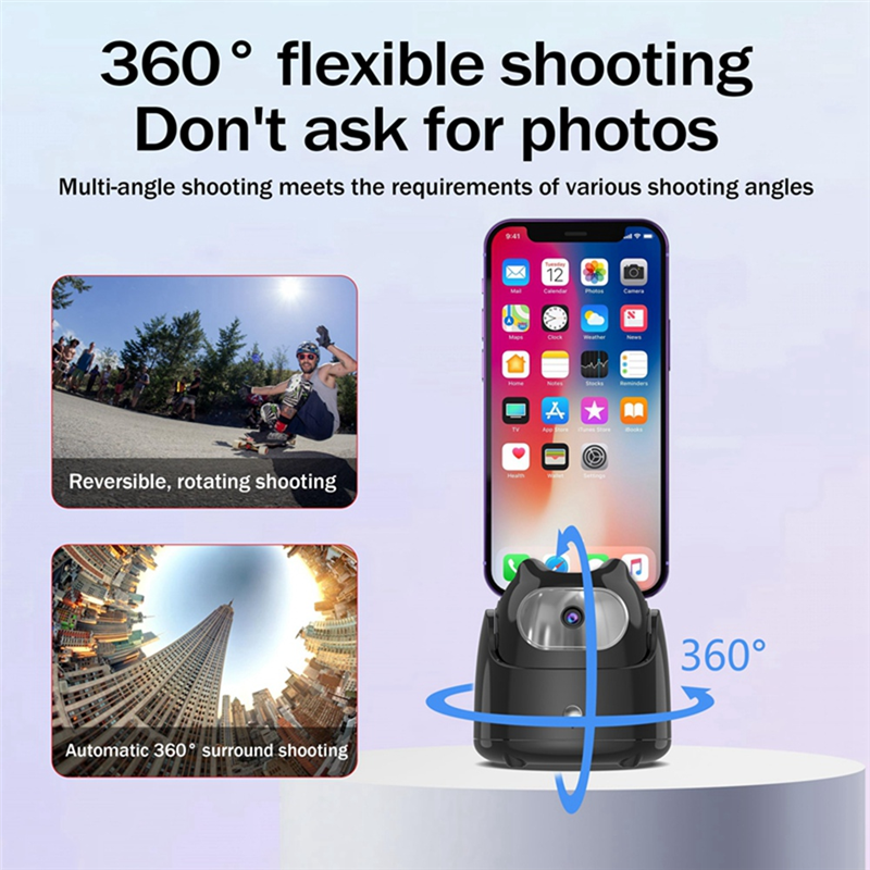 Automatic Face Tracking Gimbal Mobile Phone Holder 360° Rotation AI Face Recognition Phone Tripod for Vlog Video White. 