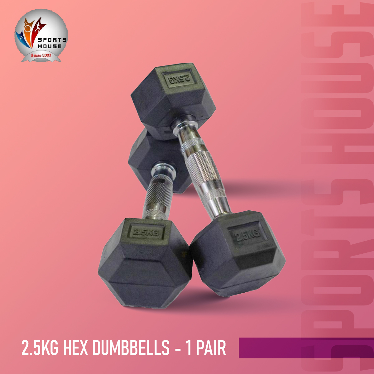 2.5kg hex dumbbells - 1 pair