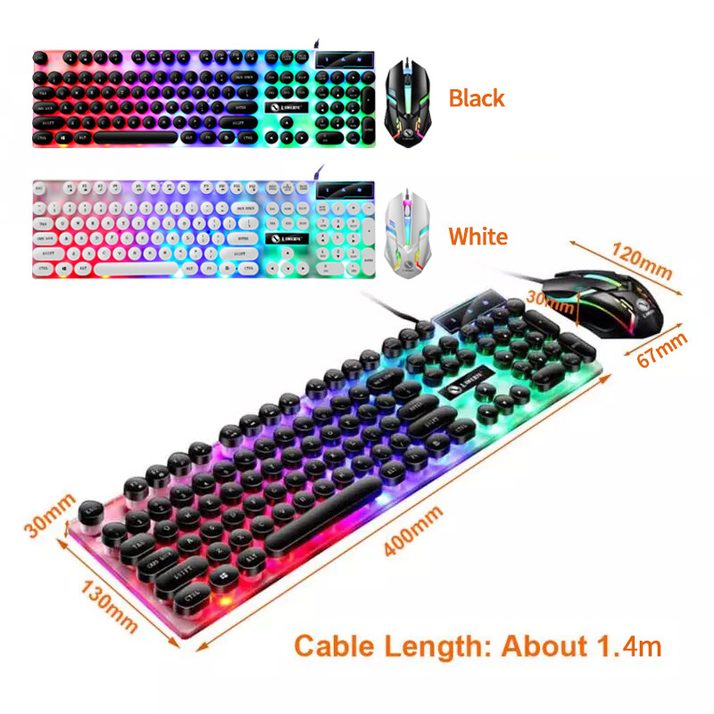 【Free Gift】GTX3000 Backlit Gaming Keyboard Mouse Combo Mechanical Feel Computer Gaming Set LED Backlight USB Keyboard Mouse Set Backlit Full Size 键盘 鼠标 Papan Kekunci Wire Tetikus Win XP/7/8/10 For PC/Laptop. 