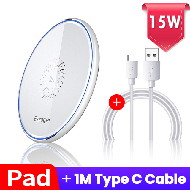 Essager 15W Qi Wireless Fast Charging Supports All Wireless Charging Phones Induction Pad For iPhone 14 13 12 Pro Max X Xiaomi mi 10 Samsung S20 Huawei. 