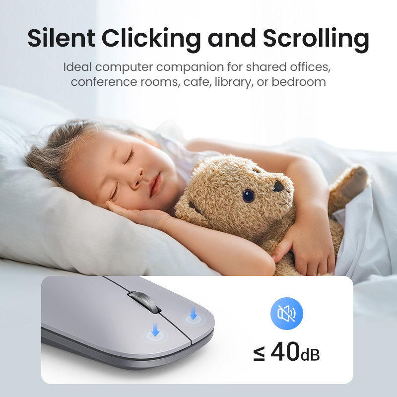 UGREEN Mouse Wireless Bluetooth 2.4G Silent Mice 4000 DPI Left Right Hand For MacBook Tablet Computer Laptop PC Wireless Mouse. 