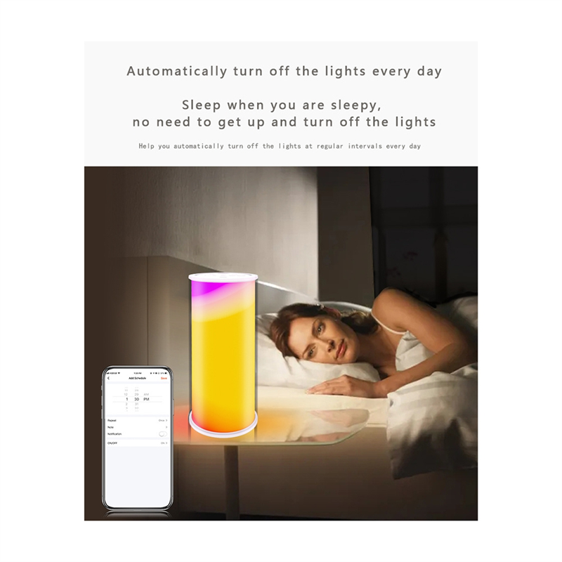 Tuya Smart WiFi Table Lamp RGBW Dimmable 12LED Light Touch Control Bedside Night Light for Alexa Home. 