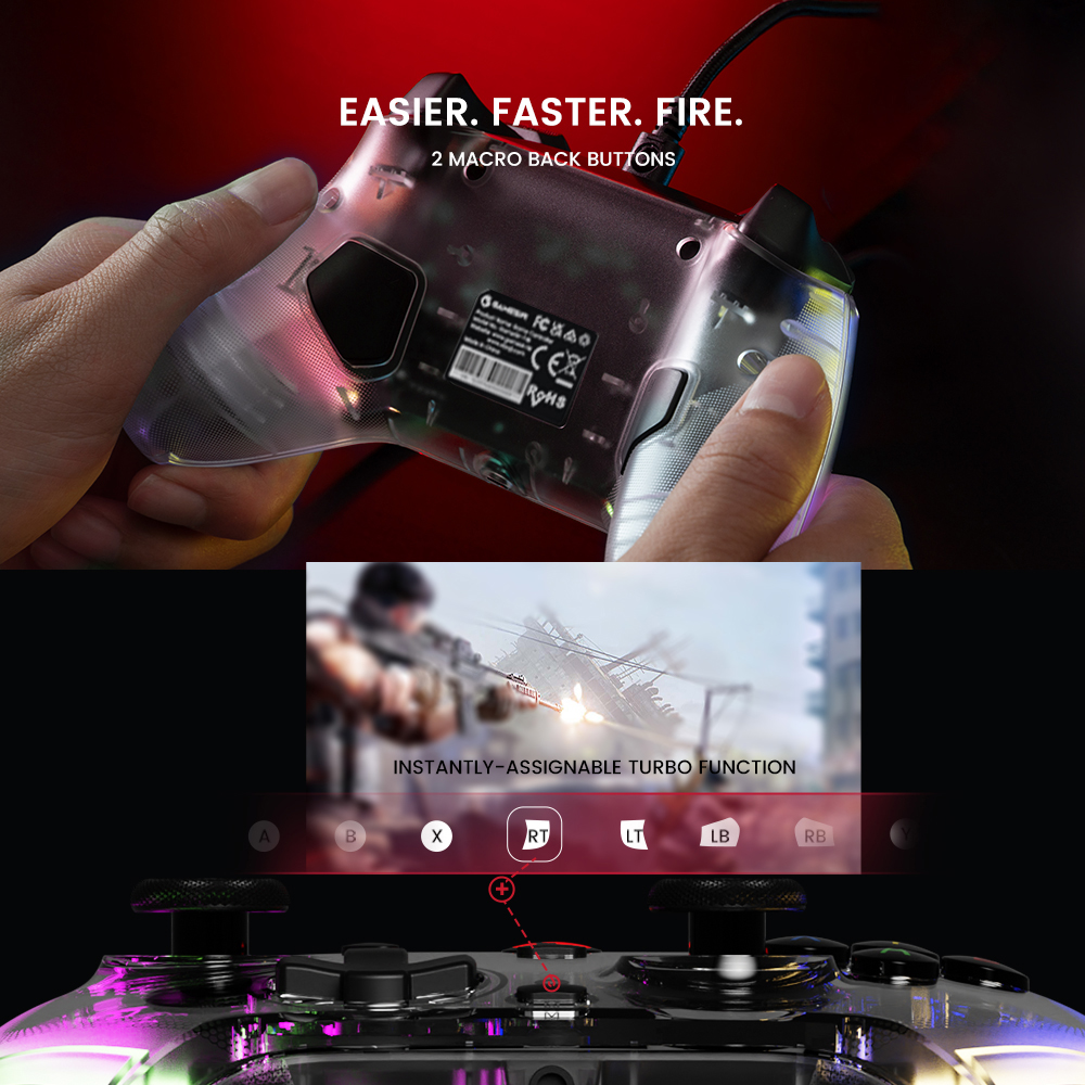 GameSir T4 Kaleid T4K Gaming Controller Wired Gamepad with Hall Effect applies to Nintendo Switch Windows PC Steam Android TV. 