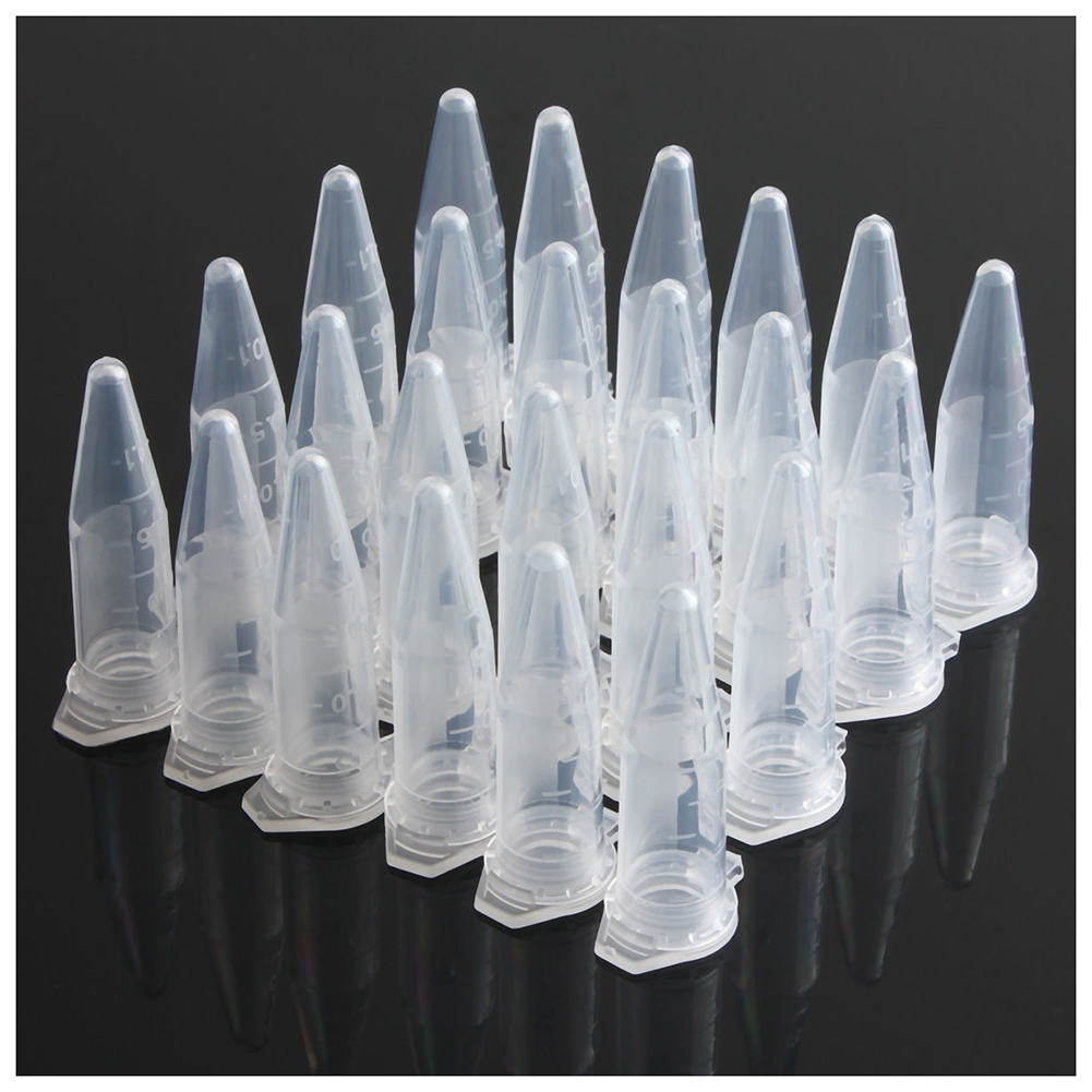 Harmony 100PCS 1.5ml Lab Mini Plastic Test Tube Centrifuge Vial Snap Cap 42x11mm Clear