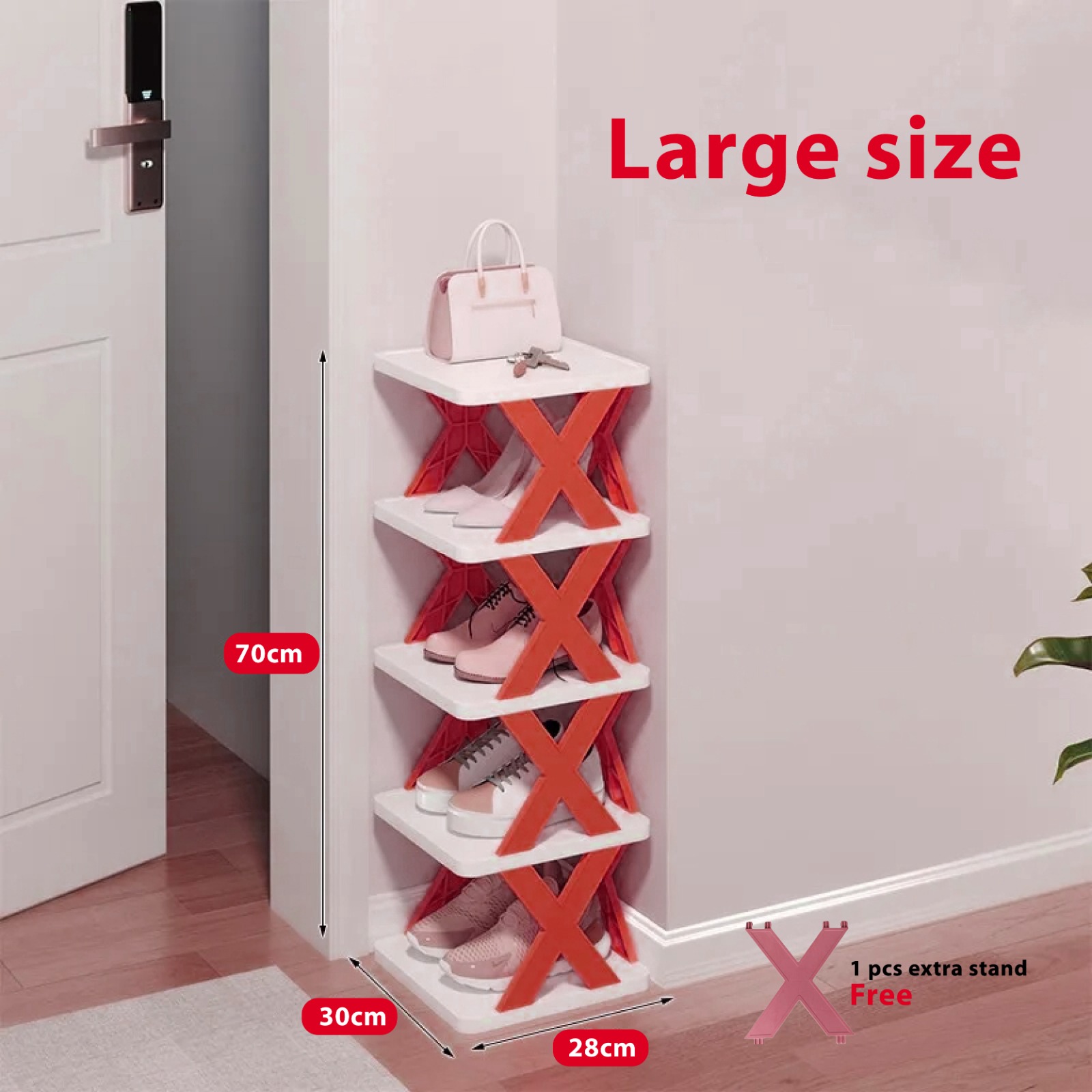 5-storey shoe rack shoe cabinet entrance bathroom dormitory simple shelf storage artifact Large Size (30x28x17.5cm)Shoe Rack, Vertical Shoe Tower, Narrow Corner Shoe Rack, Shoe Shelf.. 