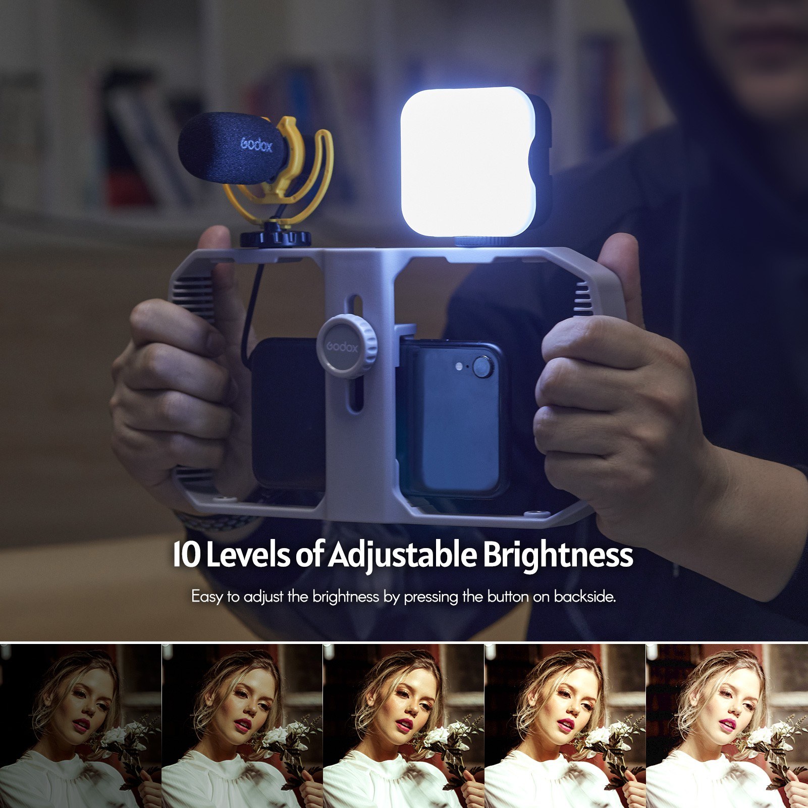 Godox LITEMONS LED6Bi Bi-color Temperature LED Video Light - black. 