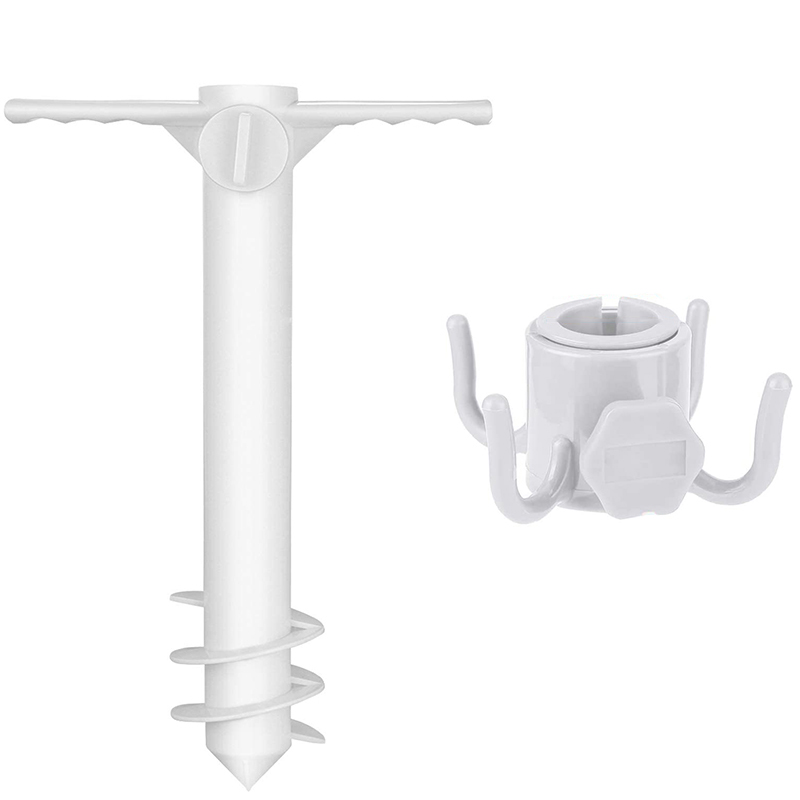 Beach Umbrella Sand Anchor Bracket Bracket with Umbrella Hook Set 2Pc