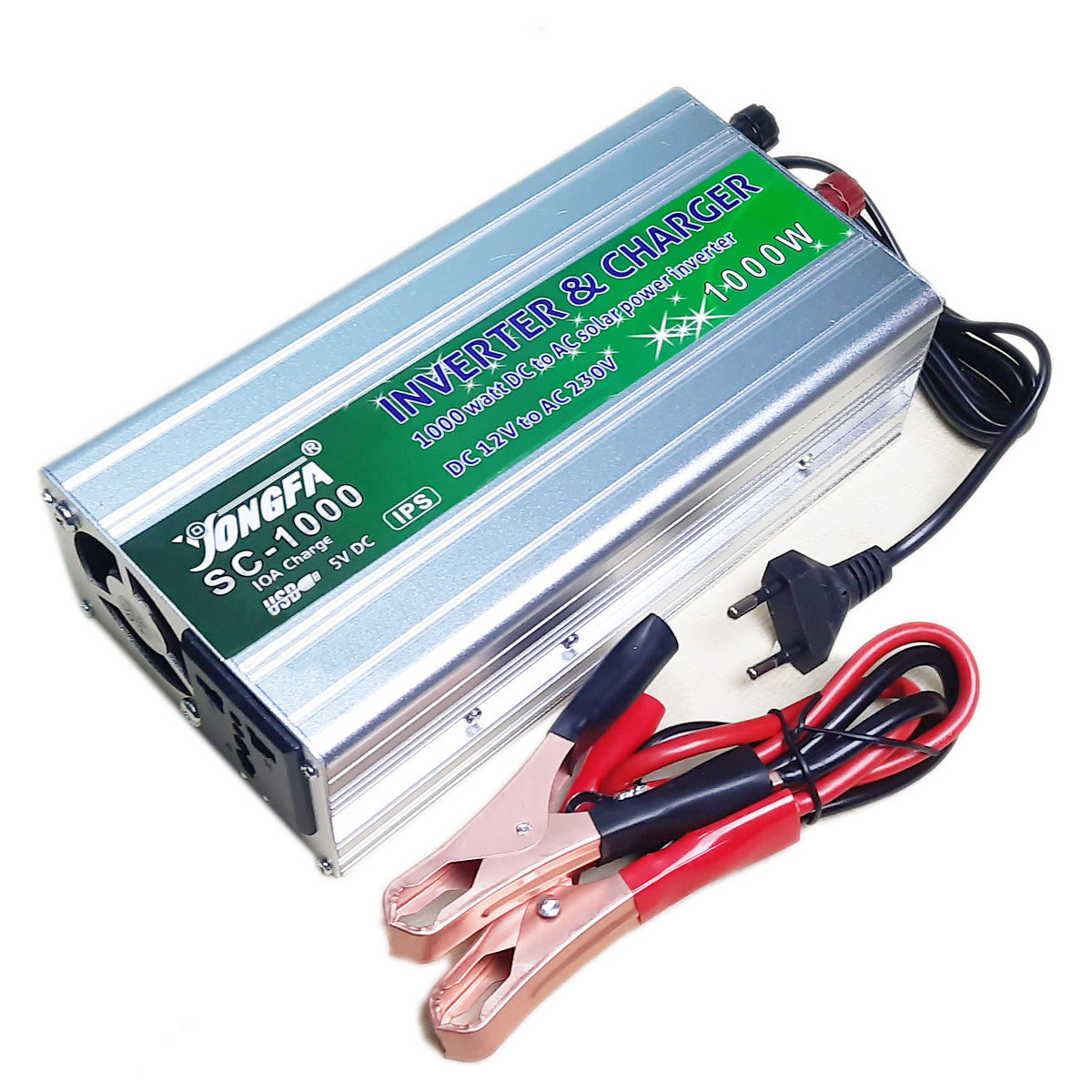 1000W IPS Machine & Battery Charger - All-in-One 1000 Watt DC 12V to AC 220V Inverter and 10A Battery Charger - Convenient Power Solution. 