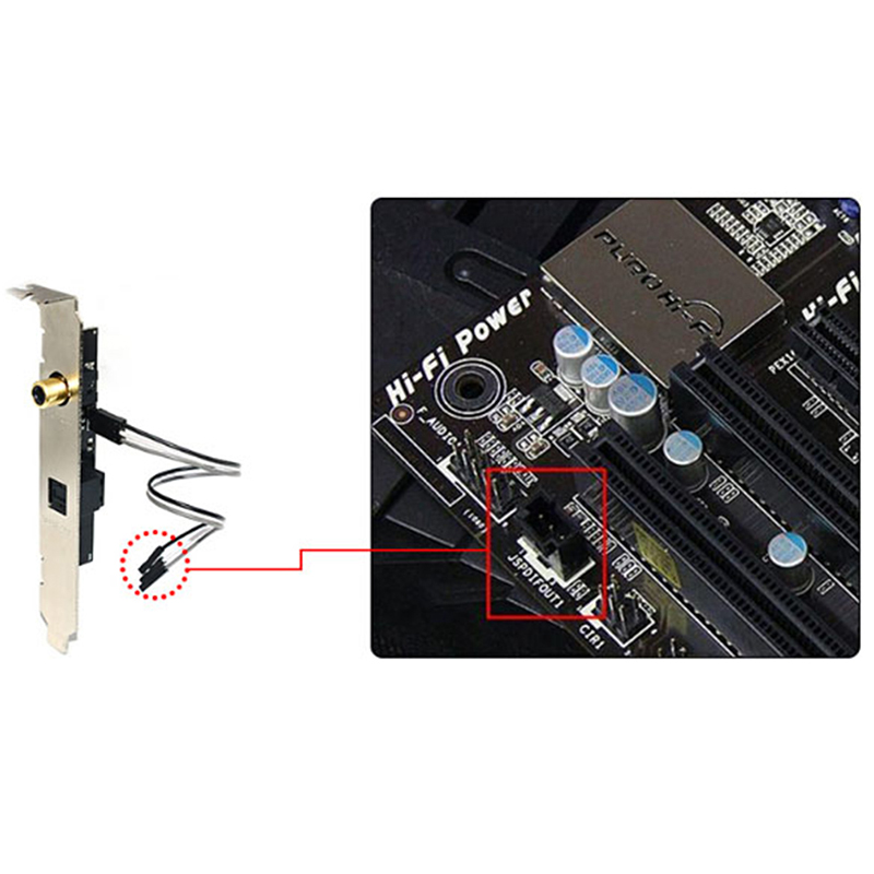 SPDIF optical and RCA out plate cable bracket for asus msi gigabyte motherboard. 