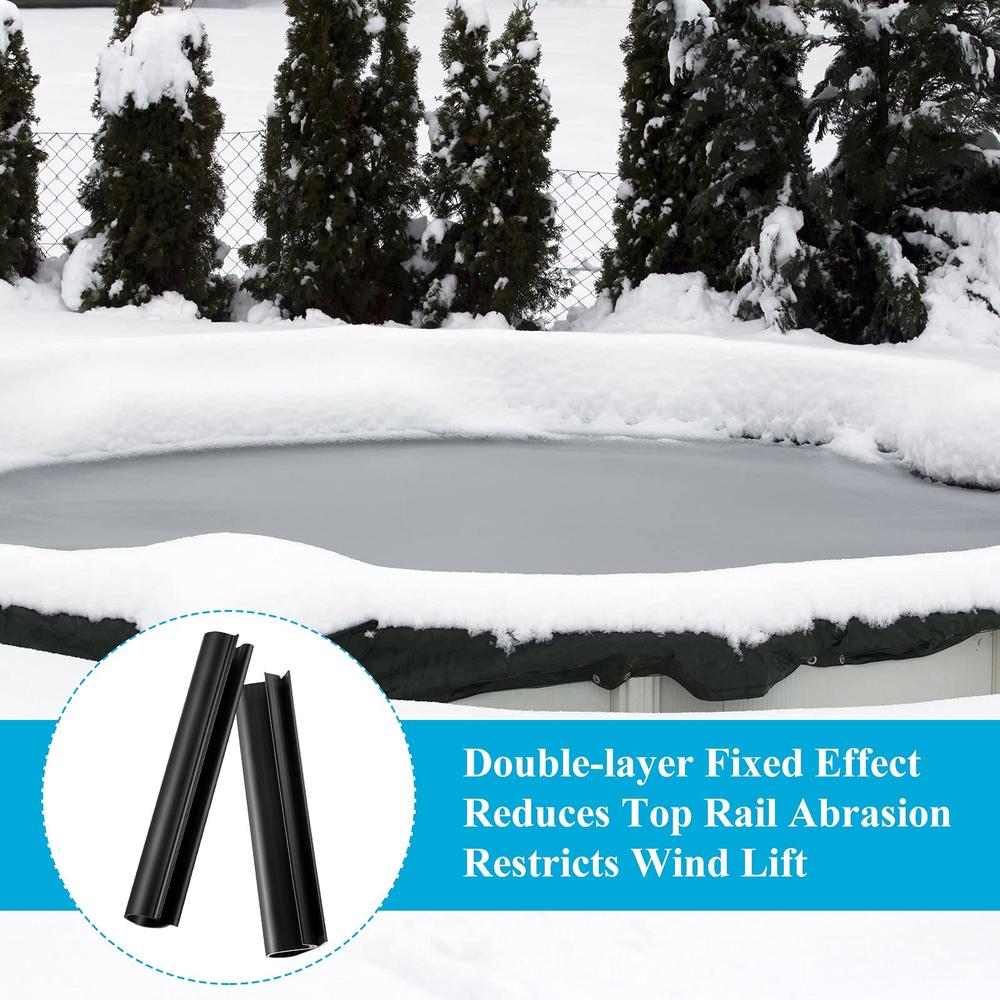24 Pack Winter Pool Cover Clips for Above Ground Pools- 2 Shapes Pool Clips Pool Cover Clamps 4.7 inch Pool Wind Guard Clips Pool Black Securing Cover Clip for Swimming Pool with Metal Railing. 