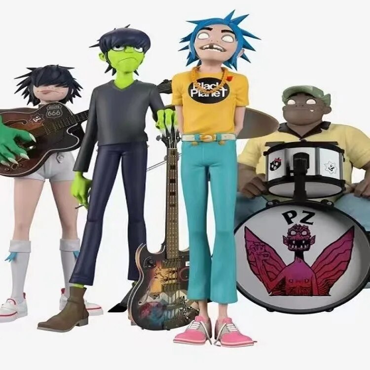 Rock Band Gorillaz Action Figure Resin Simulation Indie Station Member Collection Virtual Band 2D Noodle Murdoc Russel Model Toy. 
