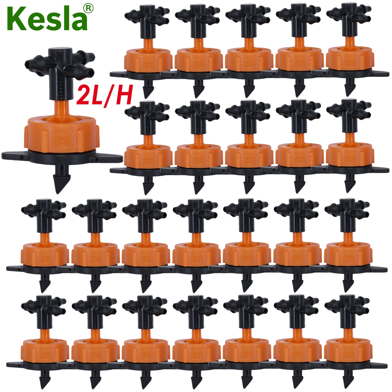 Irrigation 2L/4L/8L Steady flow dripper with 4-way cross Connector Agriculture Drip water irrigation Drip arrow connector 20Sets. 