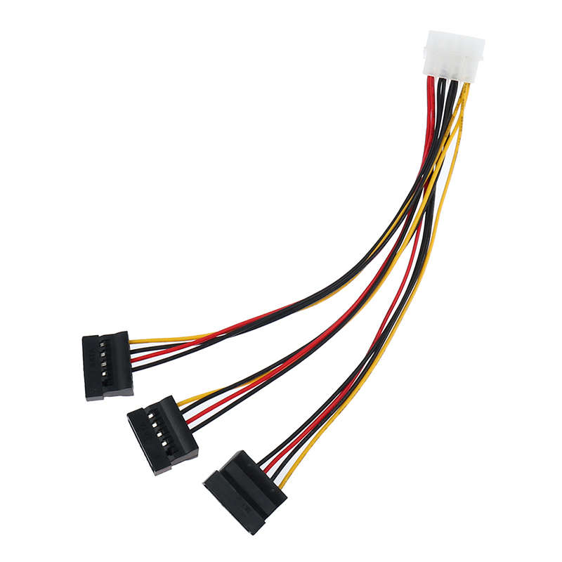 SATA Adapter Cable IDE 4Pin Male To 3 Port SATA Female Splitter Hard Drive Power Supply Cable SATA Cable 22cm. 